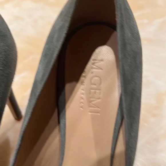 M. Gemi Suede Heels - Sage Green - Picture 2 of 4